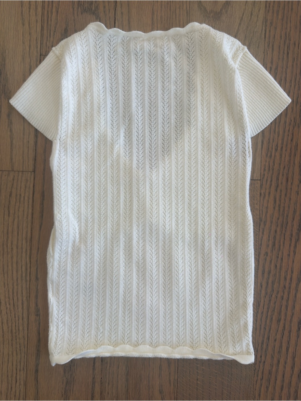 Aritzia Wilfred Cream Knit V-Neck Tie-Waist Crop Top - X-Small - Picture 2 of 6